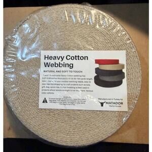 Matador Heavy Cotton Webbing Black Grey Tan 10 Yards NEW